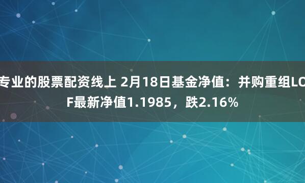 专业的股票配资线上 2月18日基金净值：并购重组LOF最新净值1.1985，跌2.16%